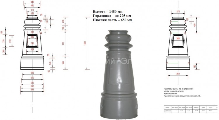 Цоколь Ц 1500А-275